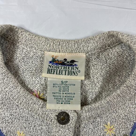 Northern Reflections Women’s Floral Embroidered Button Cardigan Sweater - Picture 8 of 13